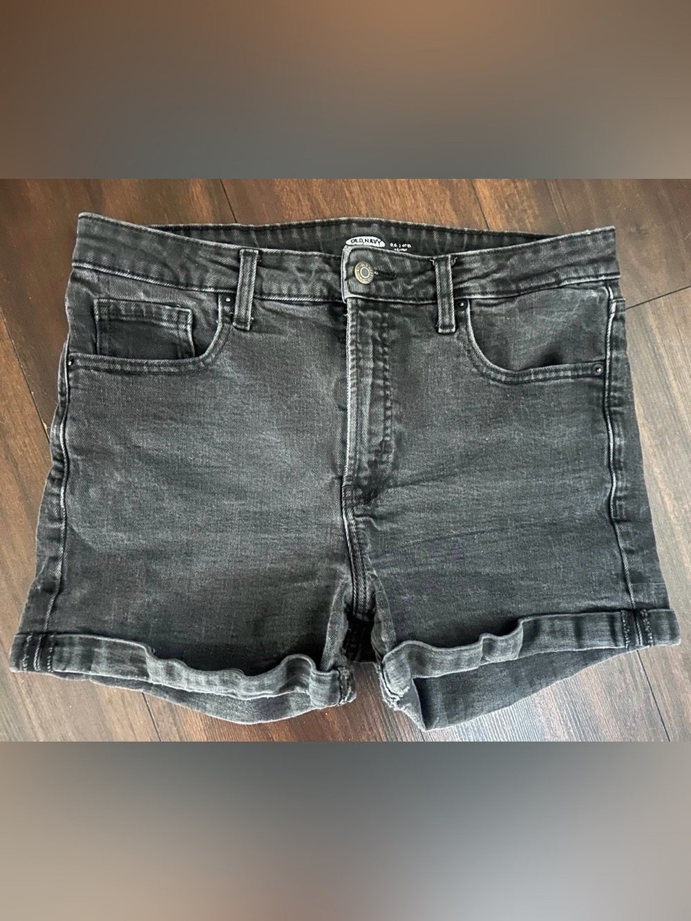 Old Navy Black Rolled-Hem Denim Shorts